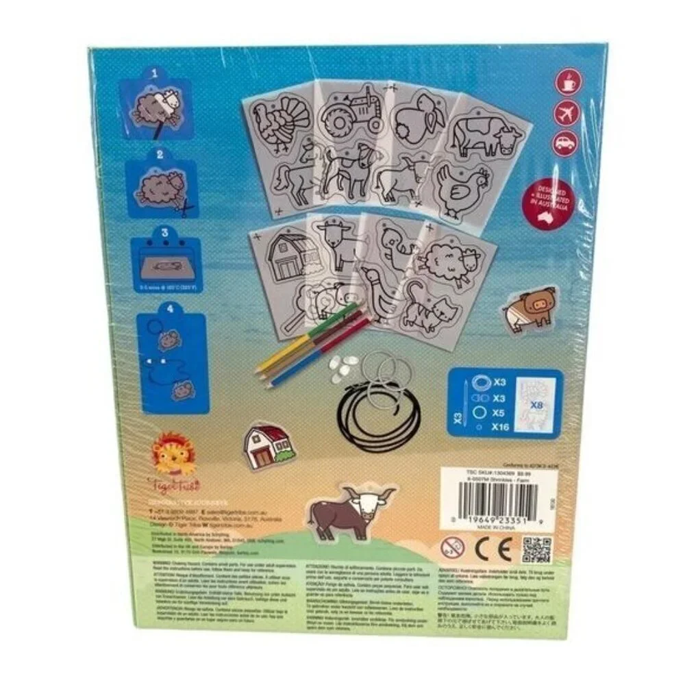 Magnetic Book and Farm Animals Shrinkies Activity Sets New